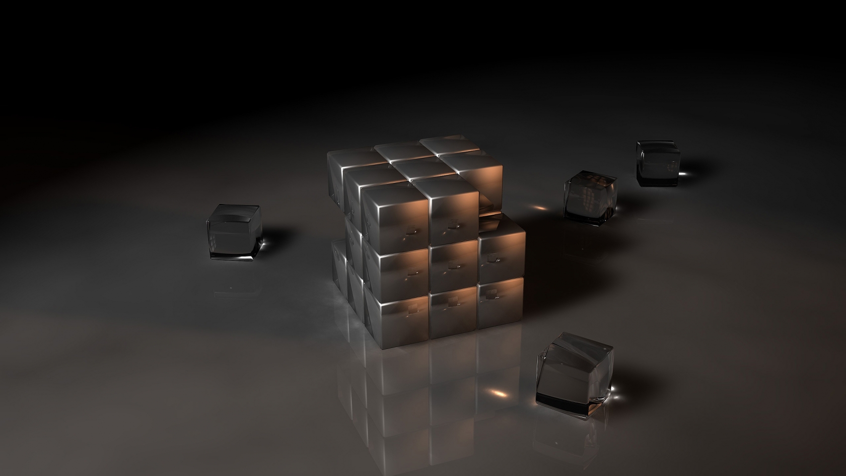 Black Rubiks Cube for 1680 x 945 HDTV resolution