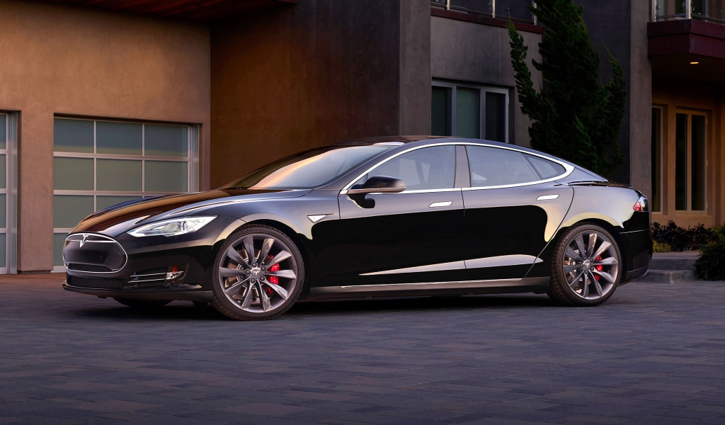 Black Tesla Model S Dual Motor for 1024 x 600 widescreen resolution