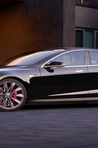 Black Tesla Model S Dual Motor for 320 x 480 iPhone resolution