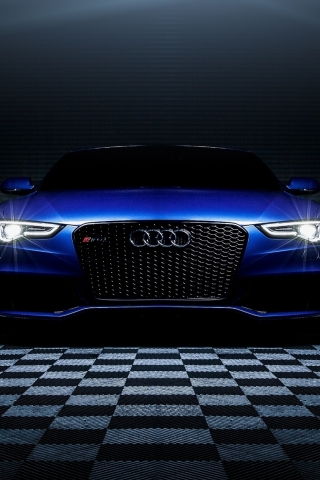 Blue Audi RS5 for 320 x 480 iPhone resolution