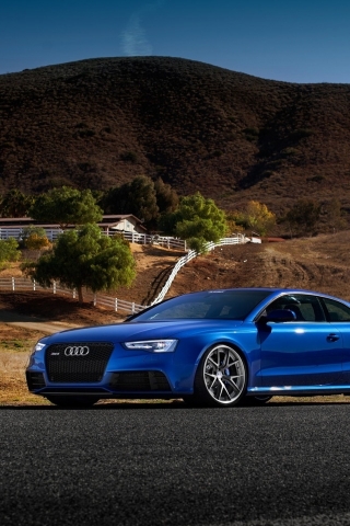 Blue Audi RS5 Sport Car for 320 x 480 iPhone resolution