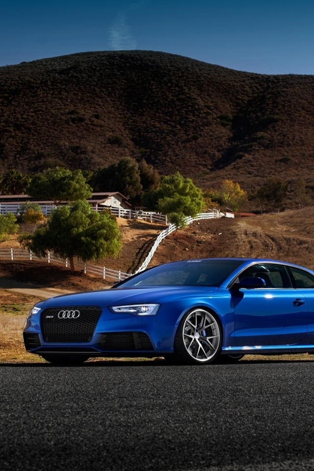 Blue Audi RS5 Sport Car for 640 x 960 iPhone 4 resolution