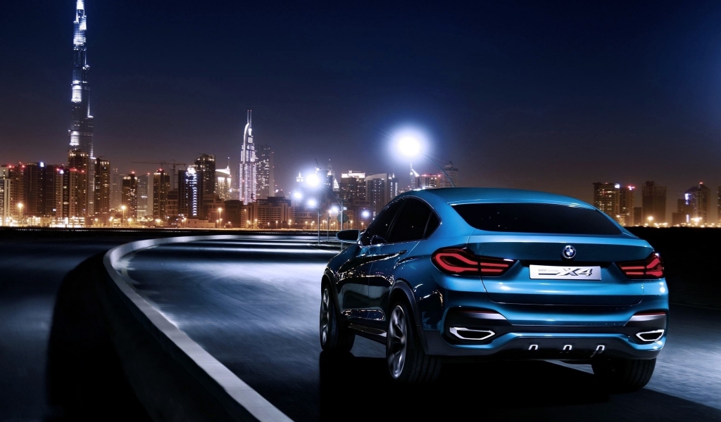 Blue BMW X4 Rear for 1024 x 600 widescreen resolution