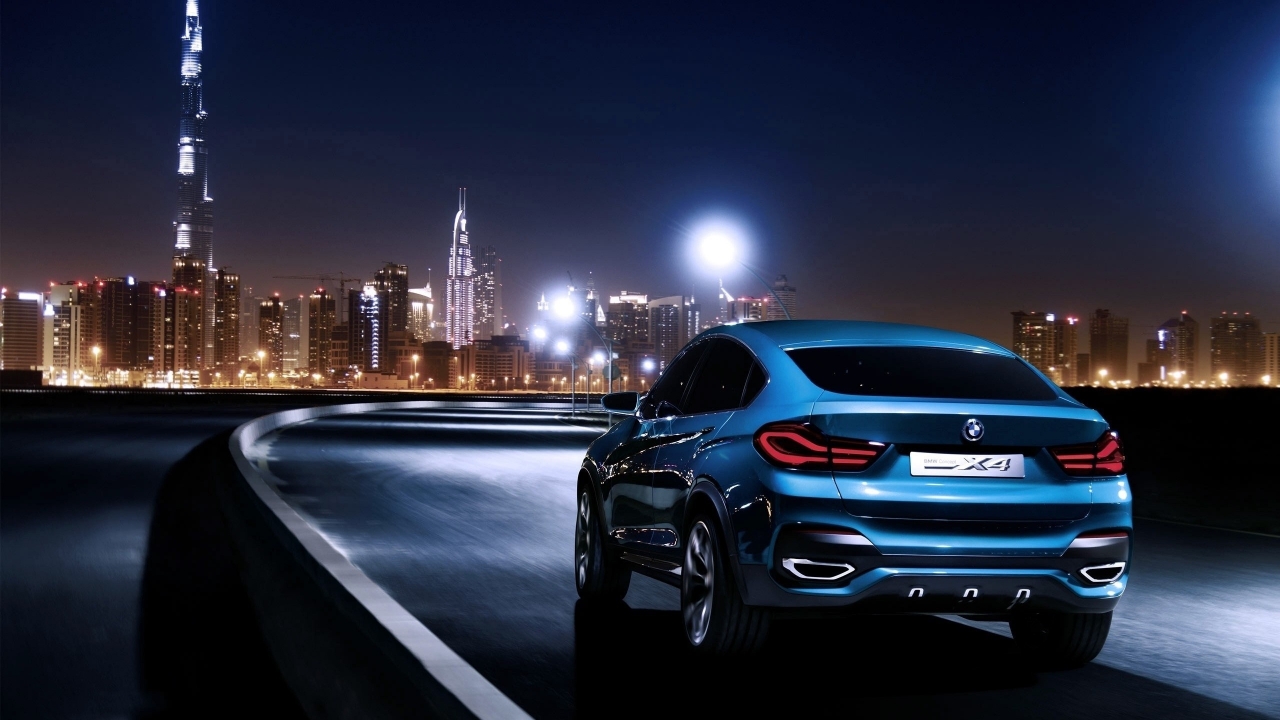 Blue BMW X4 Rear for 1280 x 720 HDTV 720p resolution