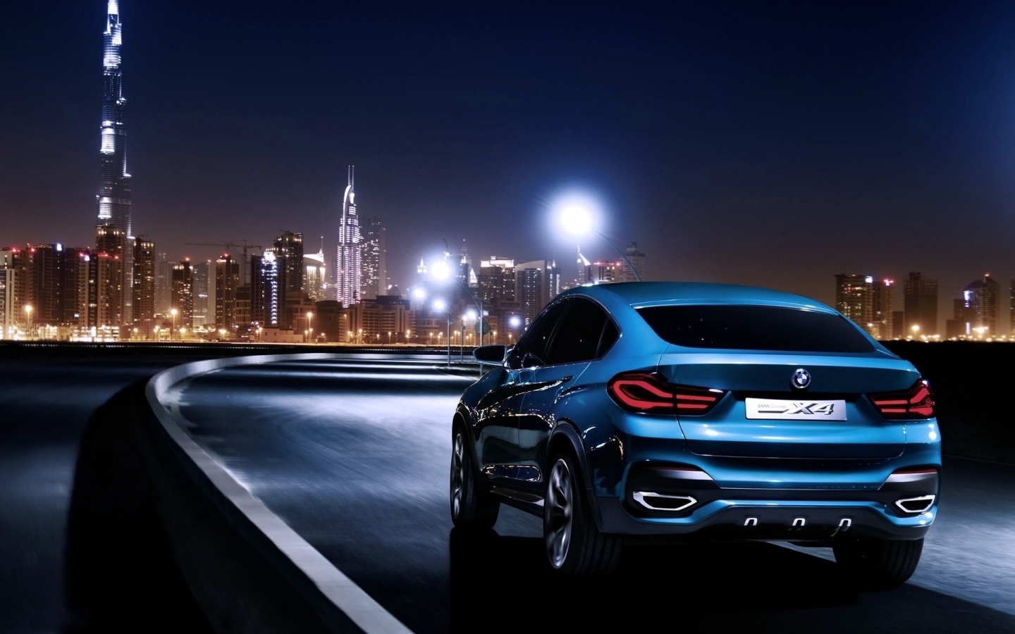 Blue BMW X4 Rear for 1440 x 900 widescreen resolution