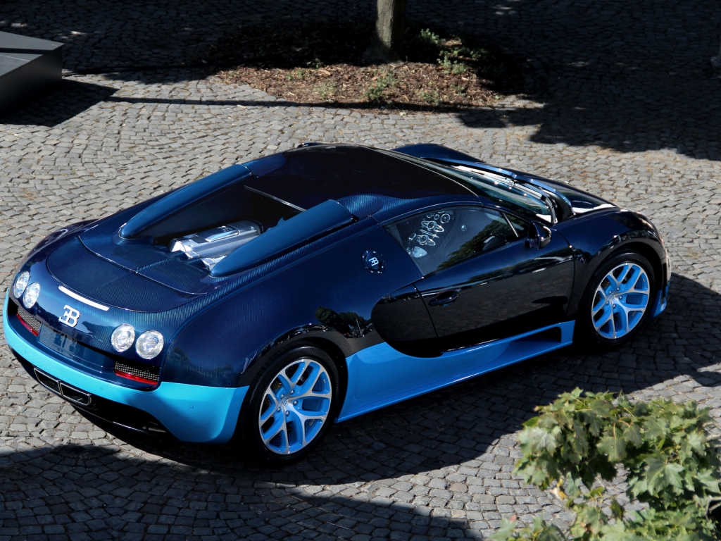 Blue Bugatti Veyron Grand Sport Vitesse Wallpaper for 1024 x 768 resolution