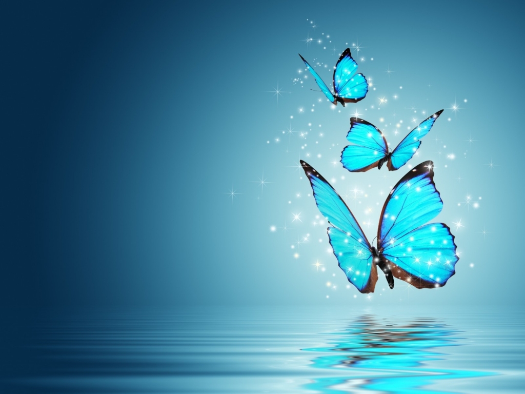 Blue Butterflies for 1024 x 768 resolution