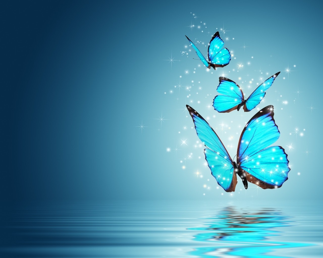 Blue Butterflies for 1280 x 1024 resolution