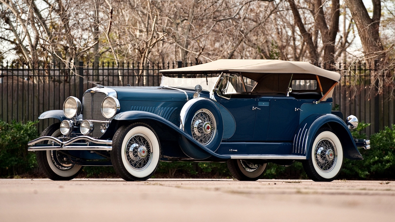 Blue Convertible Duesenberg for 1280 x 720 HDTV 720p resolution