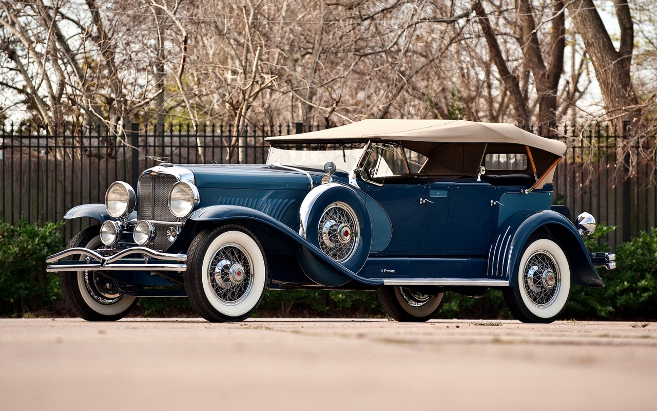 Blue Convertible Duesenberg for 1280 x 800 widescreen resolution