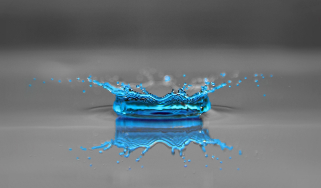 Blue Drop of Water for 1024 x 600 widescreen resolution