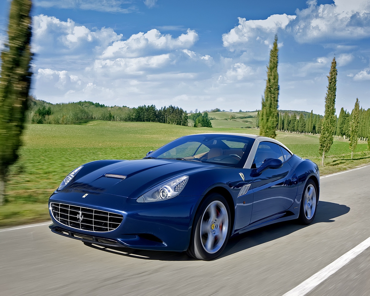 Blue Ferrari California for 1280 x 1024 resolution