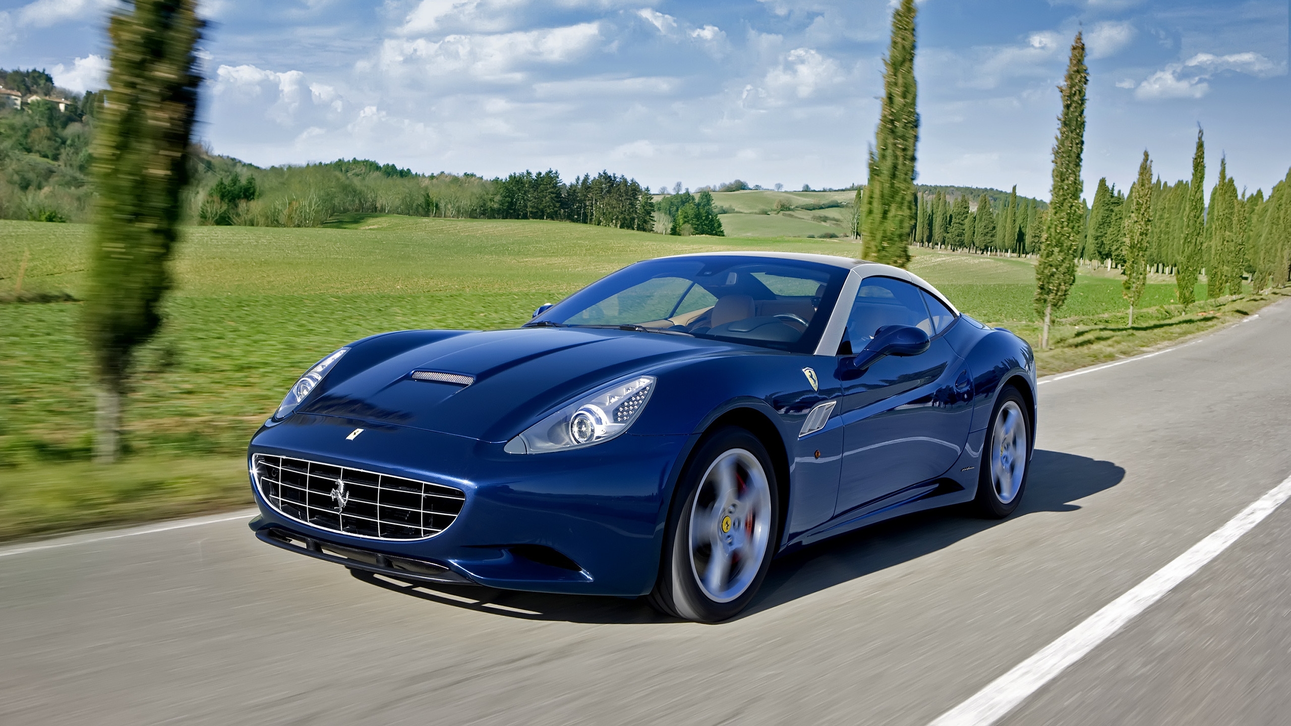 Blue Ferrari California for 2560x1440 HDTV resolution
