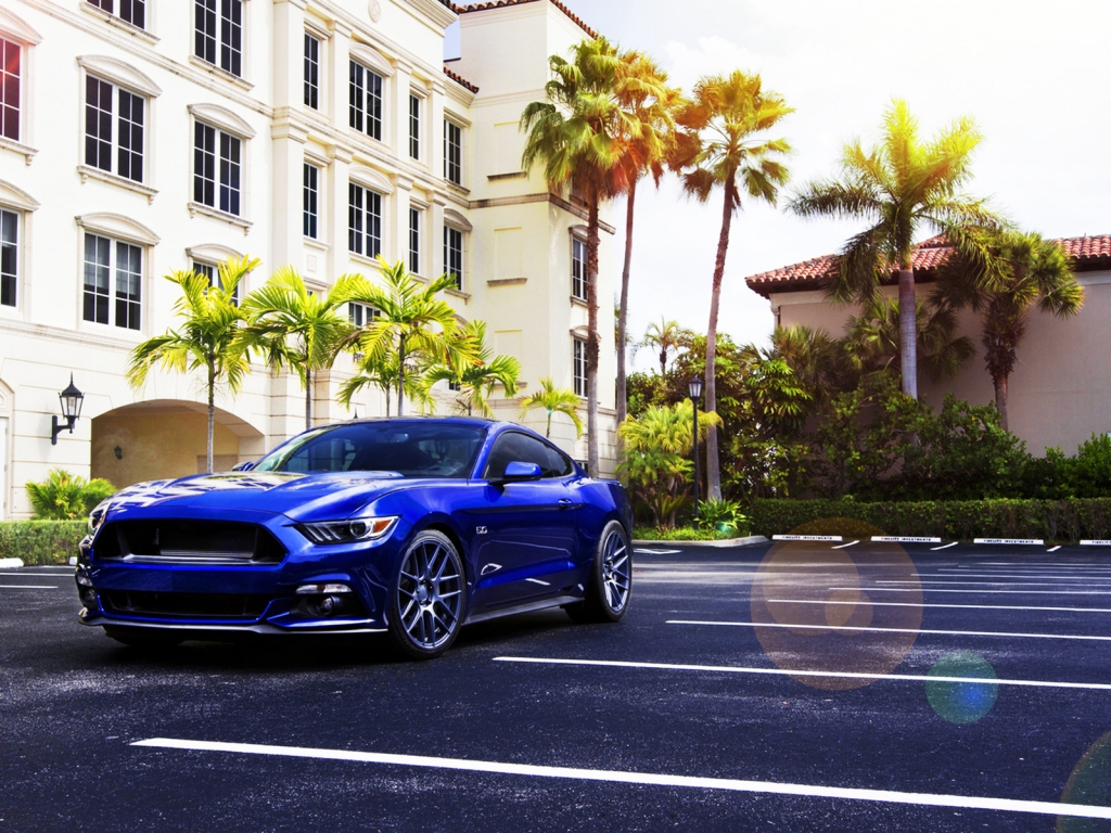 Blue Ford Mustang 2015 for 1024 x 768 resolution