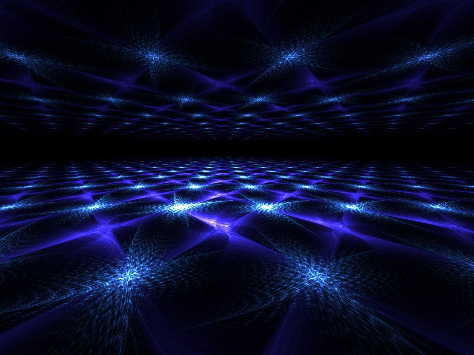 Blue Fractal Mirror for 1600 x 1200 resolution