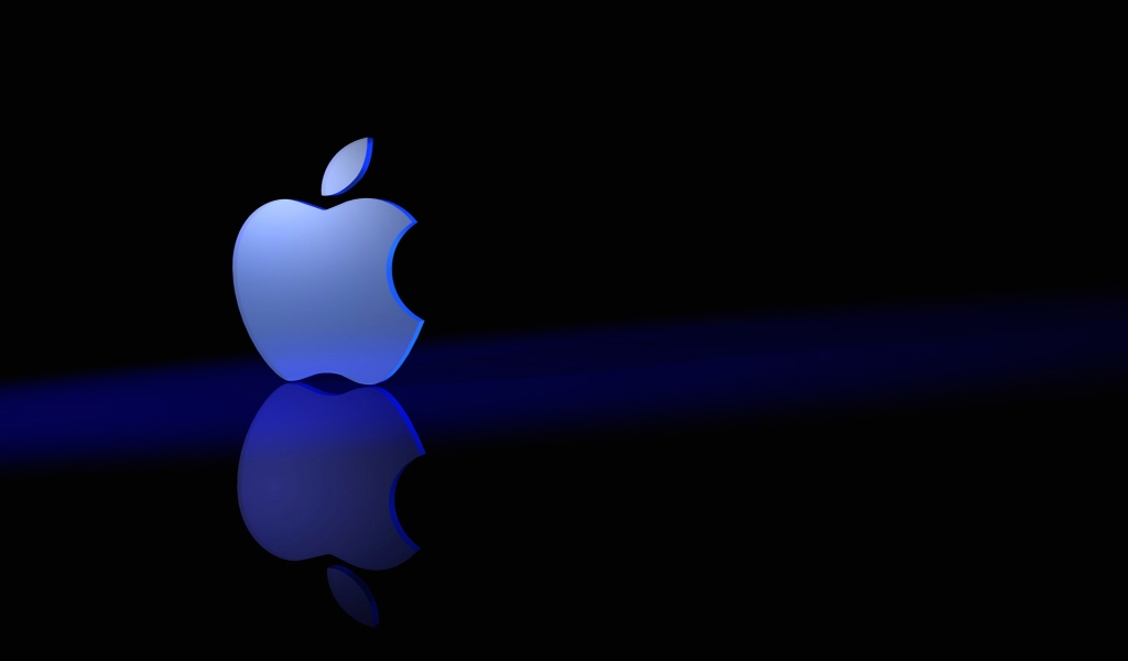 Blue Gradient Apple Logo for 1024 x 600 widescreen resolution