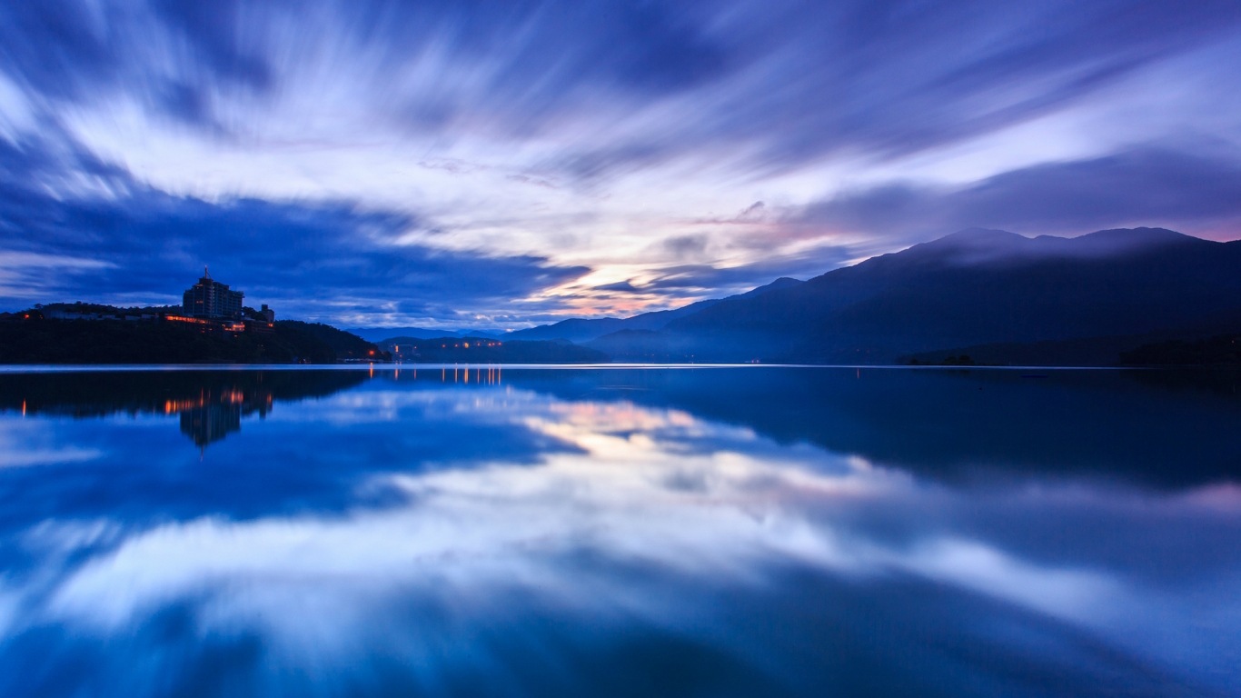 Blue Lake Landscape for 1366 x 768 HDTV resolution