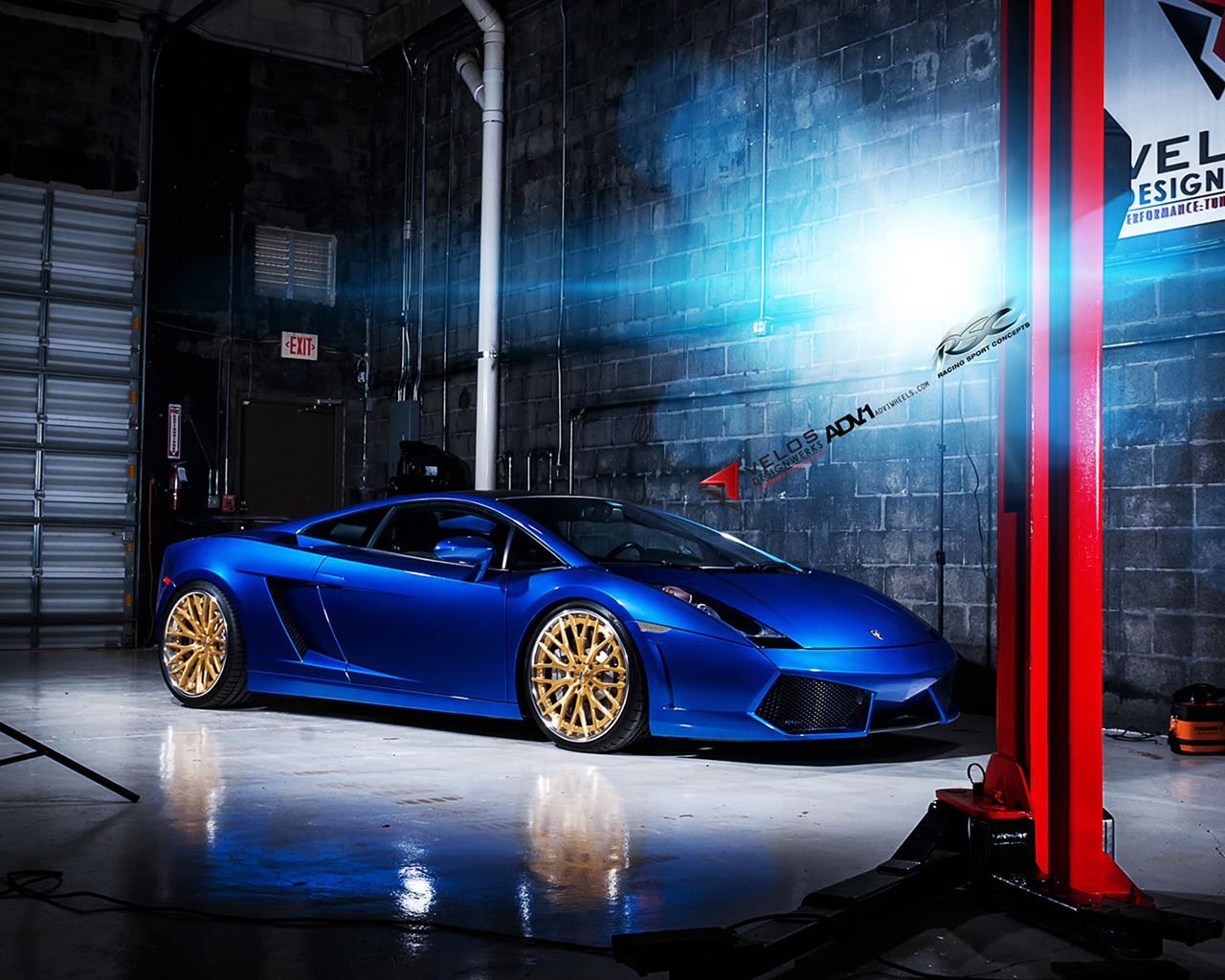 Blue Lamborghini Gallardo ADV10 for 1280 x 1024 resolution