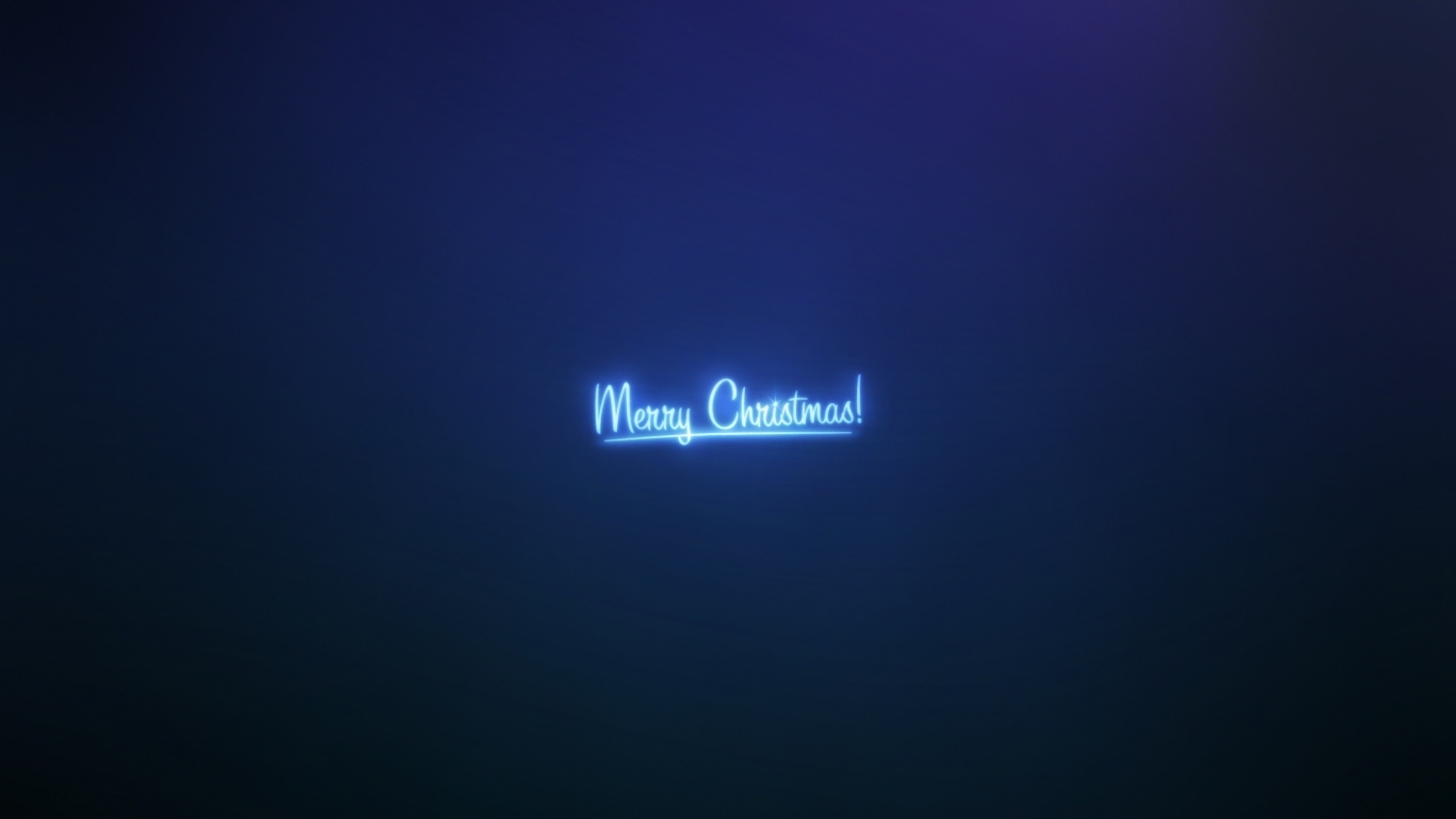 Blue Merry Christmas for 1366 x 768 HDTV resolution