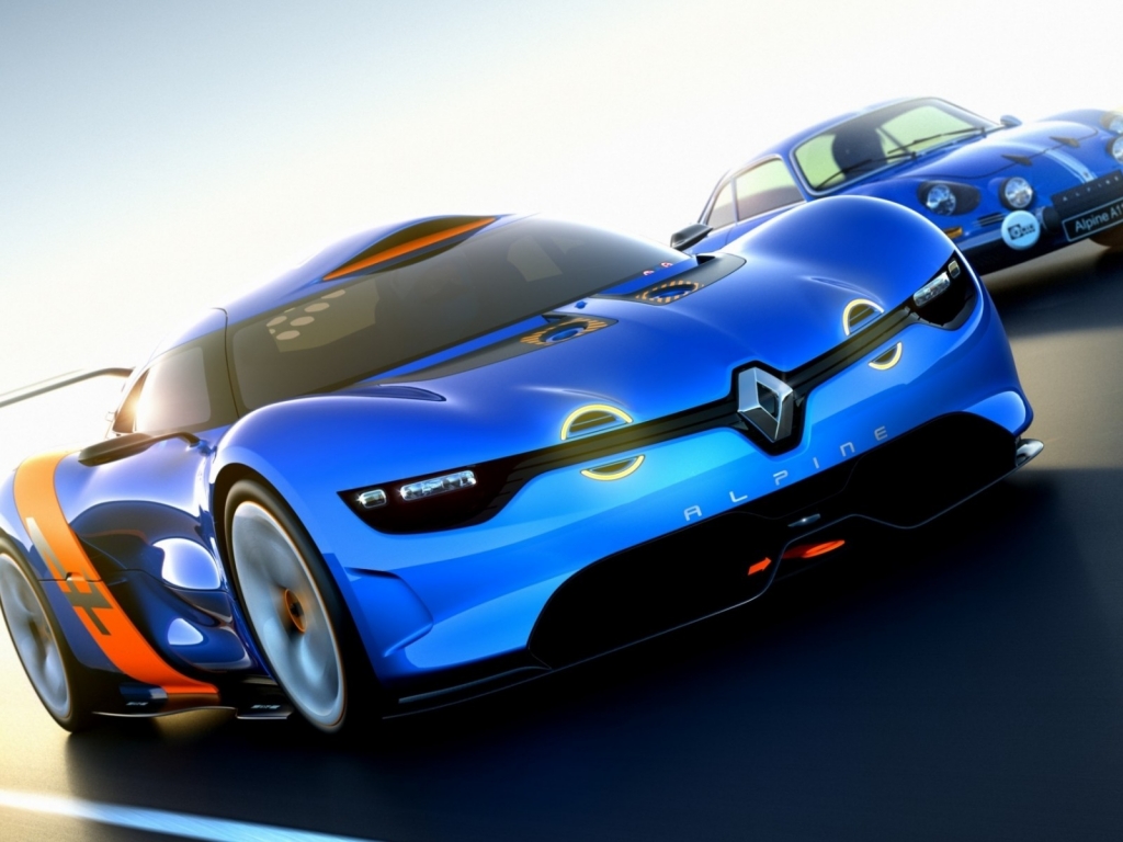 Blue Renault Alpine for 1024 x 768 resolution
