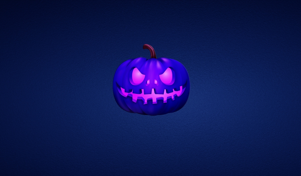 Blue Scary Pumpkin for 1024 x 600 widescreen resolution