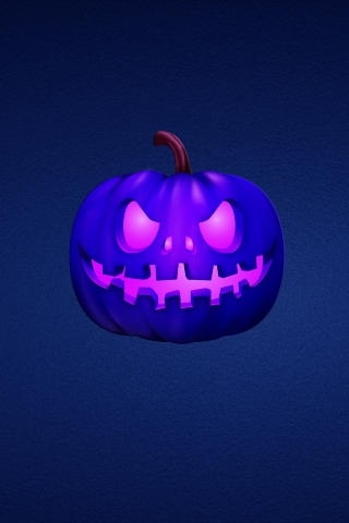 Blue Scary Pumpkin for 320 x 480 iPhone resolution