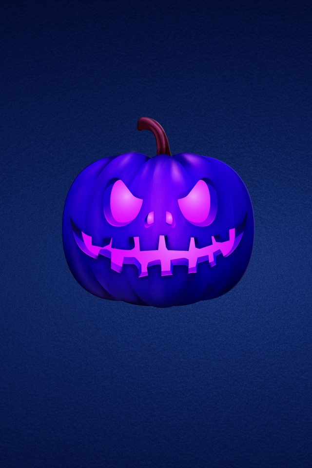 Blue Scary Pumpkin for 640 x 960 iPhone 4 resolution
