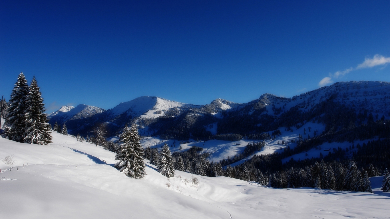 Blue sky in Winter for 1366 x 768 HDTV resolution