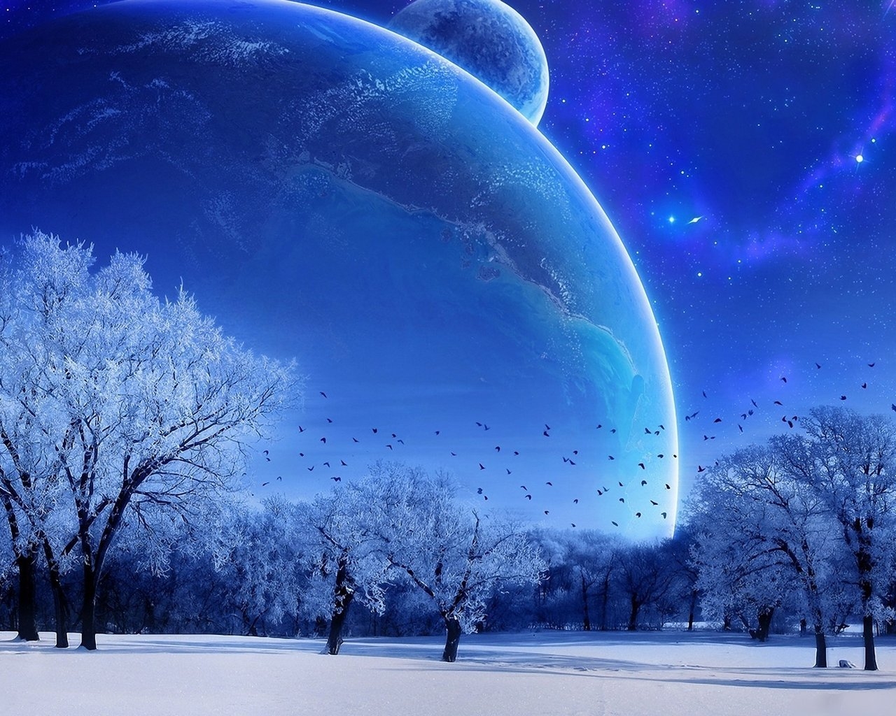 Blue winter for 1280 x 1024 resolution
