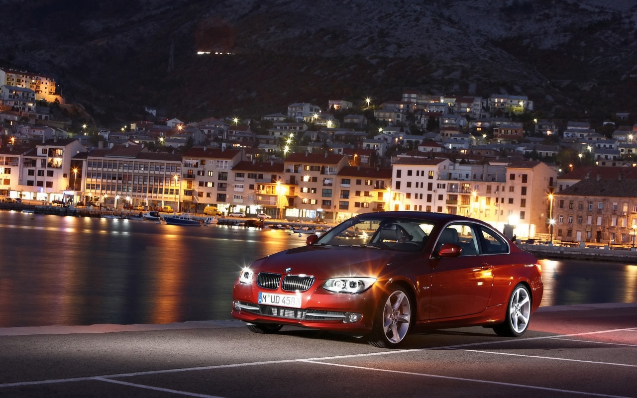 BMW 3 Series 2010 Red Sea Town for 1280 x 800 widescreen resolution