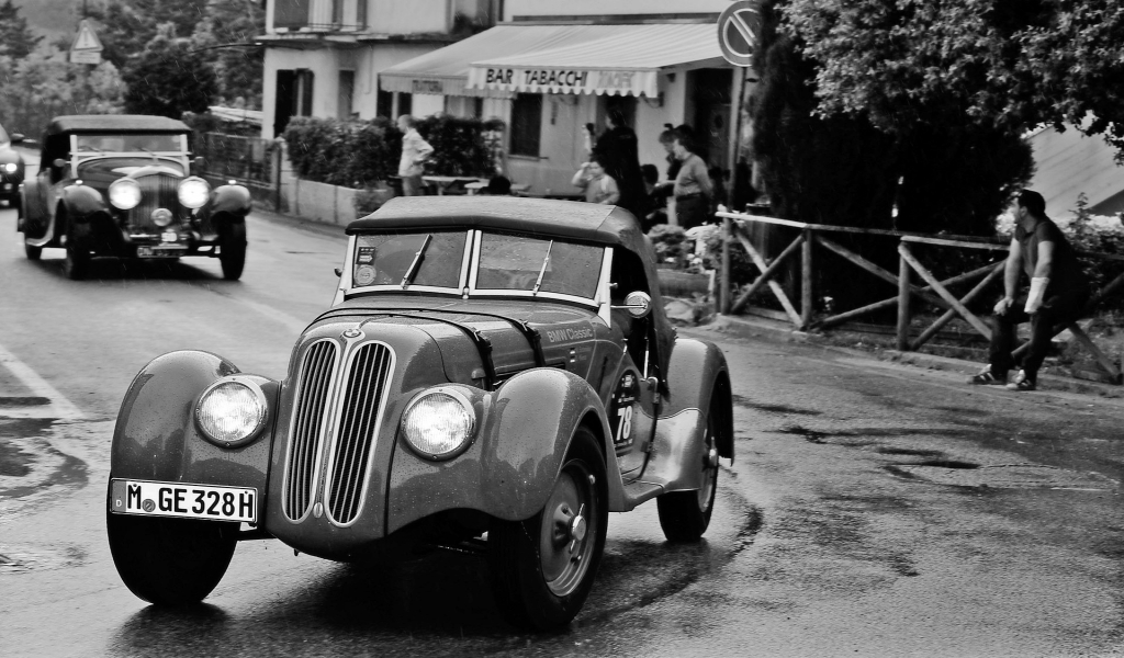 BMW 328 Mille Miglia Green 1937 for 1024 x 600 widescreen resolution