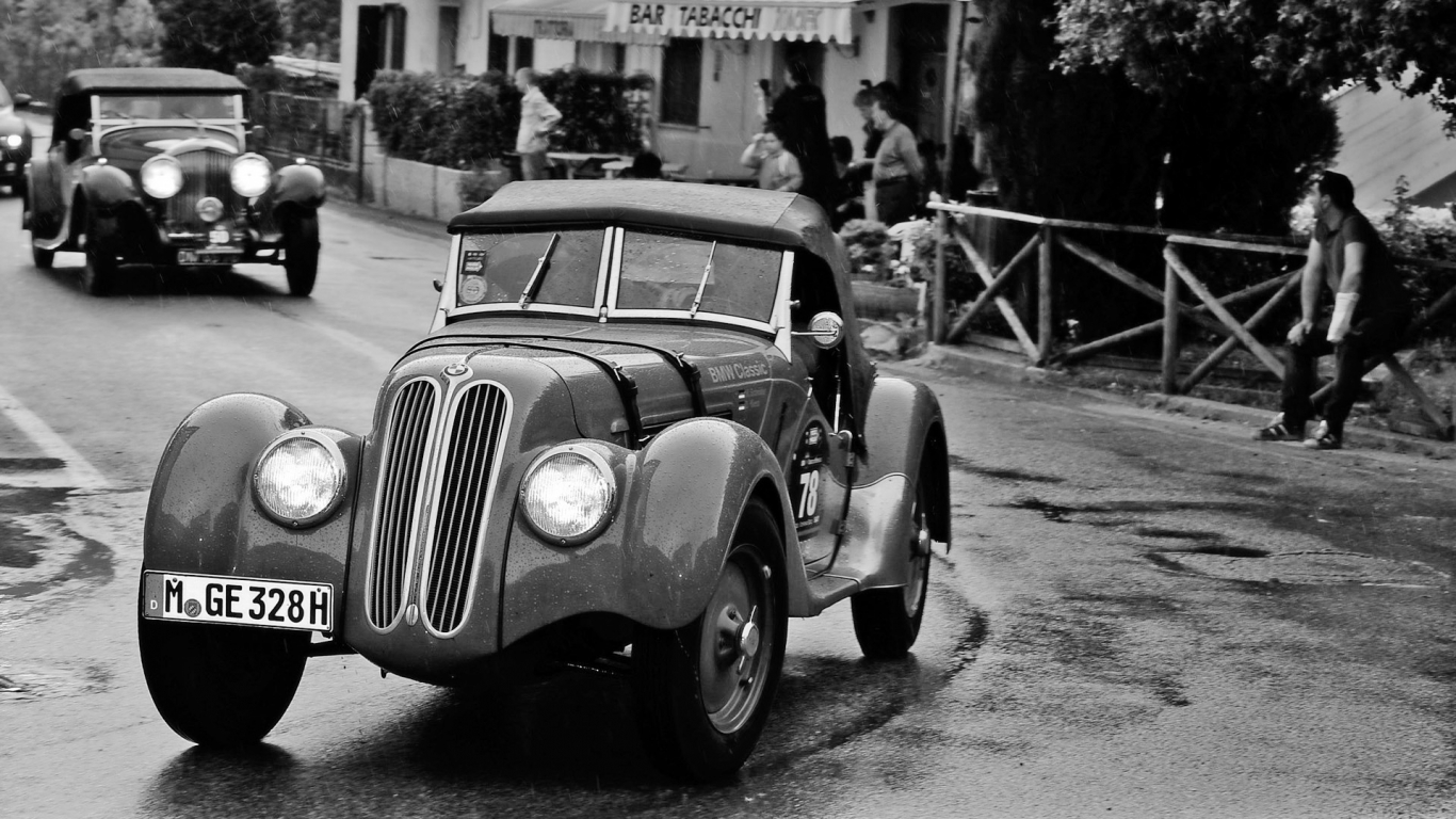 BMW 328 Mille Miglia Green 1937 for 1366 x 768 HDTV resolution