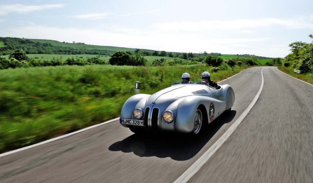 BMW 328 Mille Miglia Silver for 1024 x 600 widescreen resolution