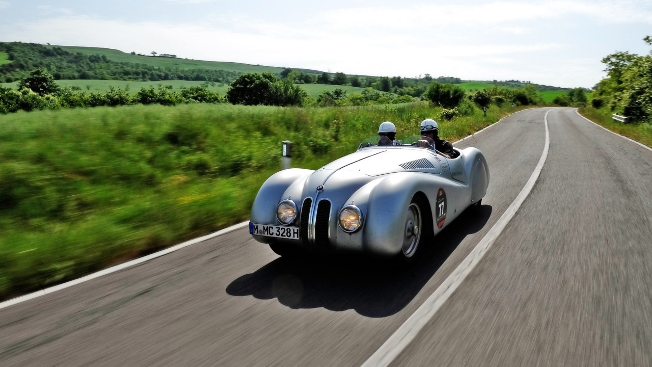 BMW 328 Mille Miglia Silver for 1280 x 720 HDTV 720p resolution