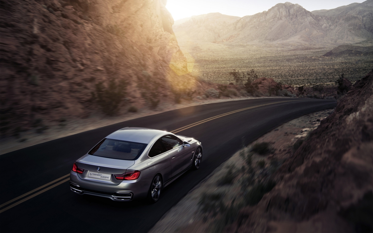 BMW 4 Series and Sunset for 1280 x 800 widescreen resolution