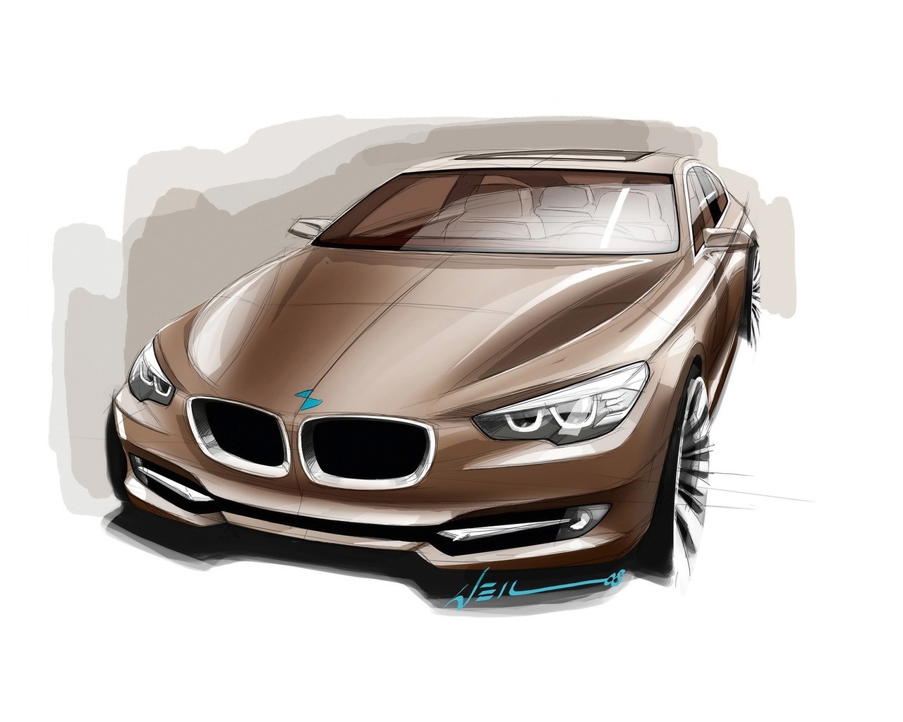 BMW Concept 5 Series Gran Turismo Design Sketch for 1280 x 1024 resolution