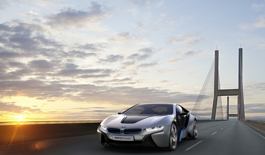 BMW i8 for 1024 x 600 widescreen resolution