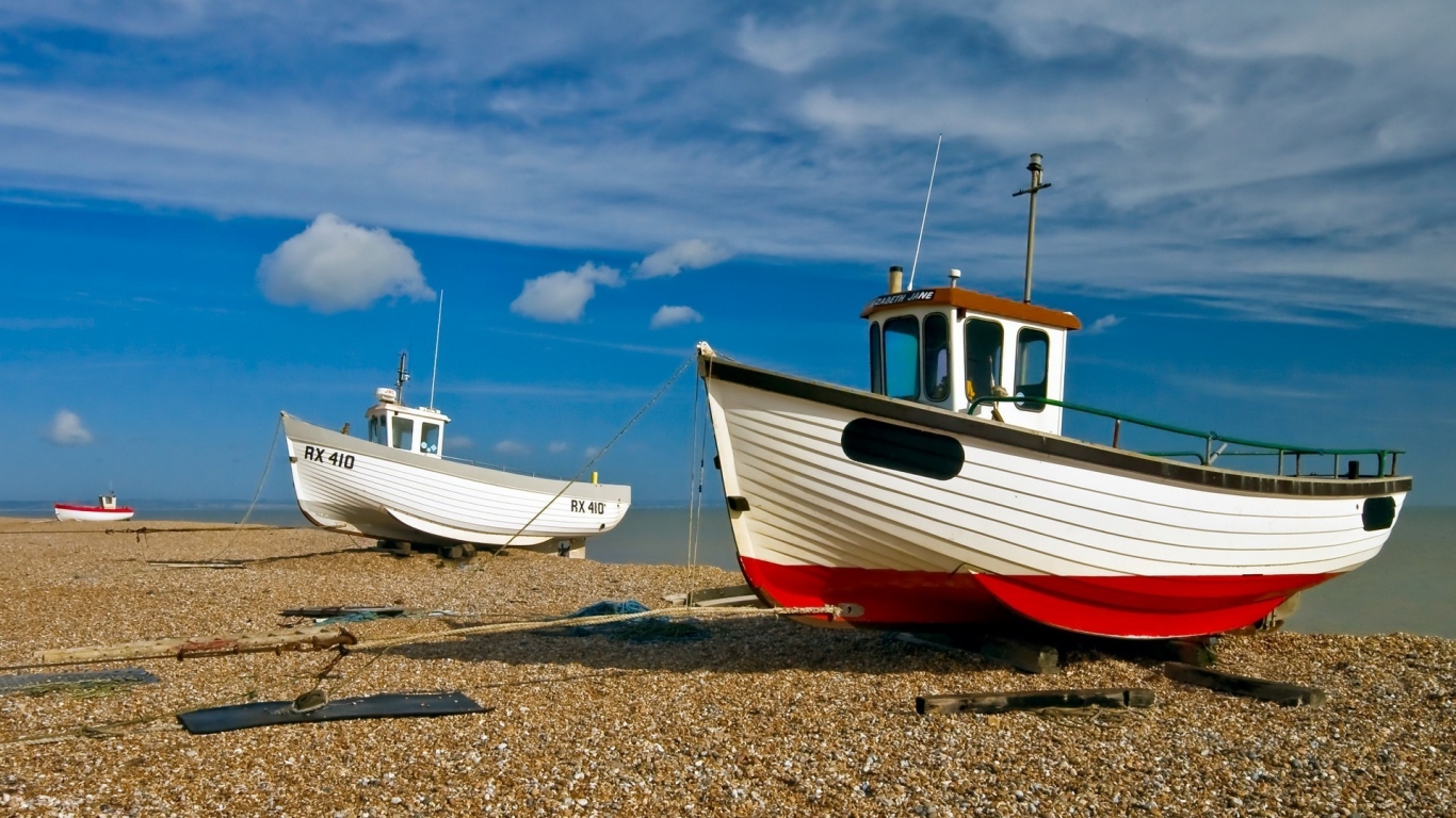 Boats Anchored for 1366 x 768 HDTV resolution