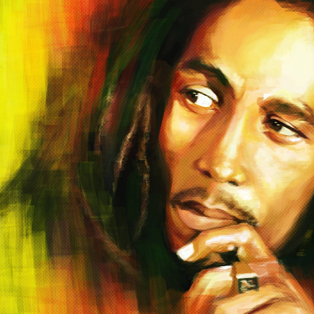 Bob Marley Artwork for 1024 x 1024 iPad resolution
