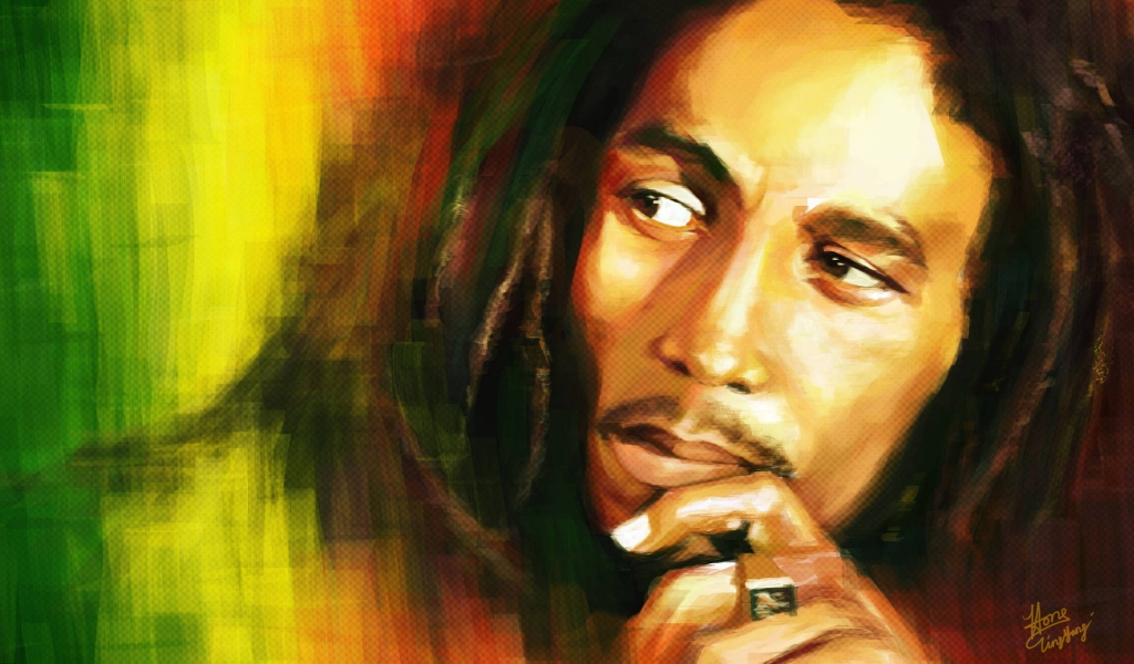 Bob Marley Artwork for 1024 x 600 widescreen resolution
