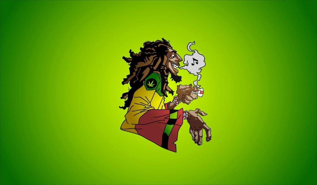 Bob Marley Caricature for 1024 x 600 widescreen resolution