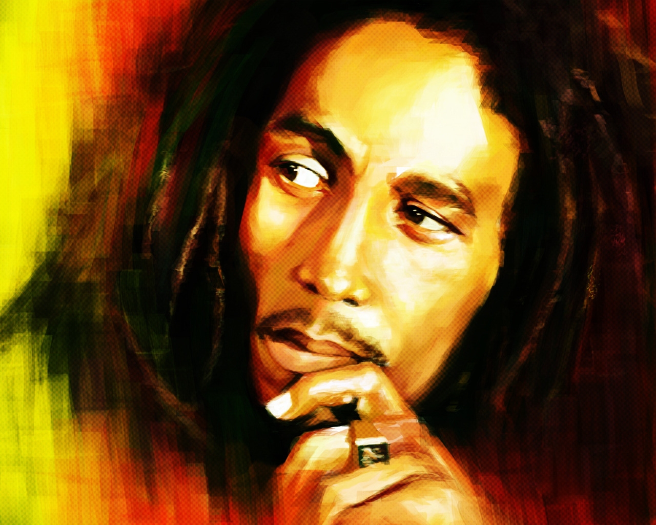 Bob Marley Portrait Painting for 1280 x 1024 resolution