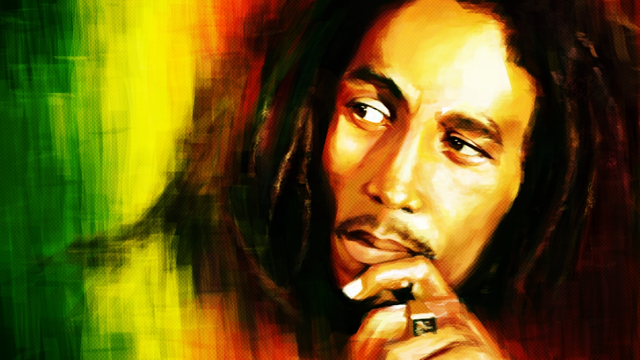 Bob Marley Portrait Painting for 1280 x 720 HDTV 720p resolution