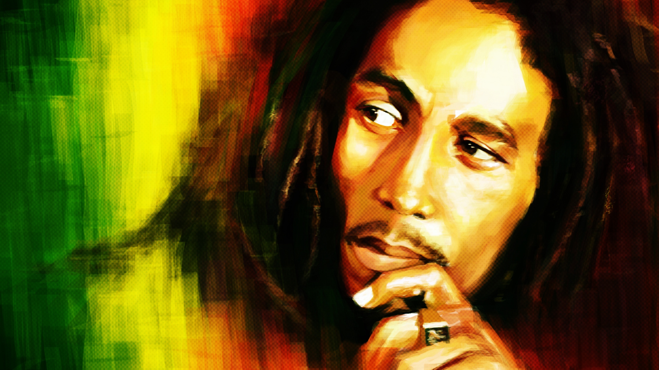 Bob Marley Portrait Painting for 2560x1440 HDTV resolution