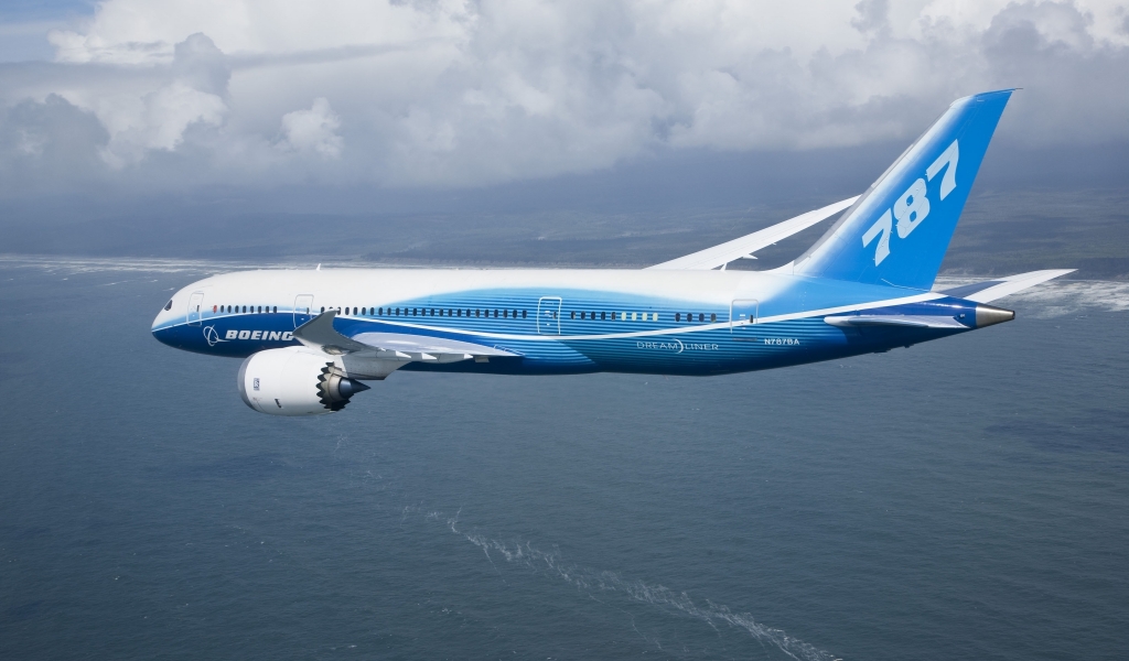 Boeing 787 Flying for 1024 x 600 widescreen resolution