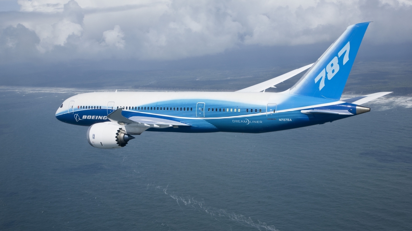 Boeing 787 Flying for 1366 x 768 HDTV resolution