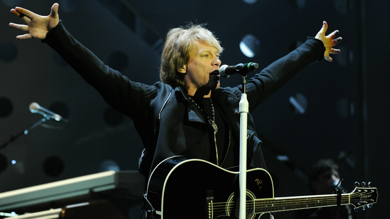 Bon Jovi Live Concert for 1366 x 768 HDTV resolution