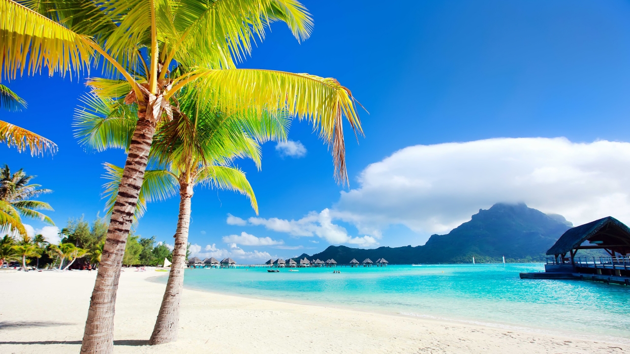 Bora Bora Beach for 1280 x 720 HDTV 720p resolution