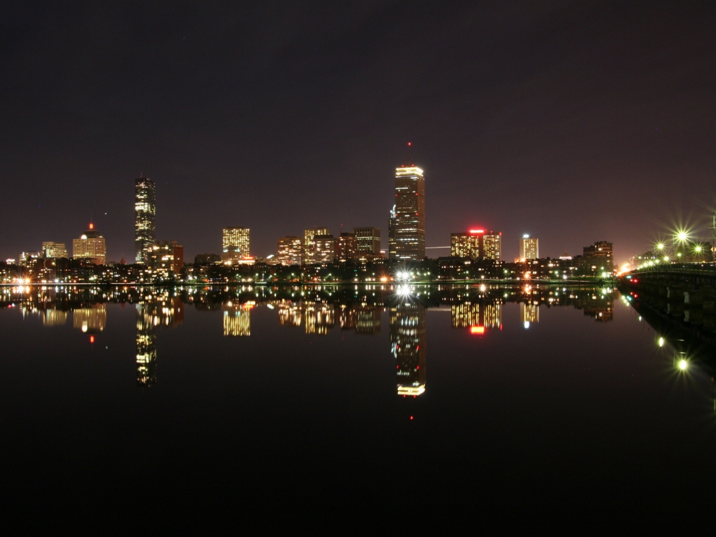 Boston During Night for 1024 x 768 resolution