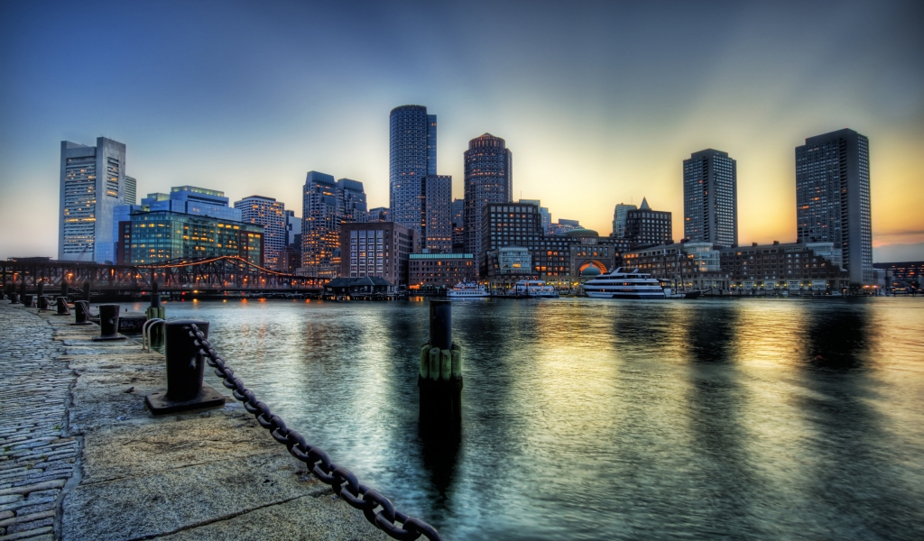 Boston On The Dusk for 1024 x 600 widescreen resolution